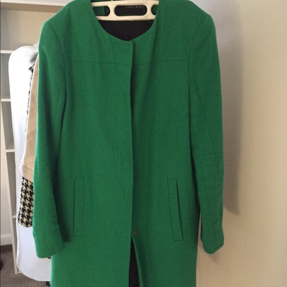 zara collarless coat